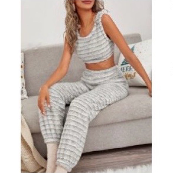 SHEIN Other - SHEIN Teddy Striped Lounge Set - Small